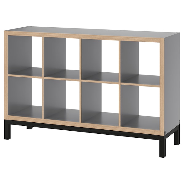 IKEA KALLAX shelving unit with underframe, gray wood effect/black, 57 7/8x37 in , IKEA Sale | 12854MPYH