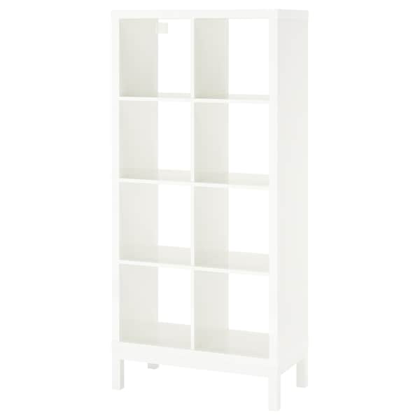 IKEA KALLAX shelving unit with underframe, high-gloss/white/white, 30 3/8x64 5/8 in , IKEA Sale | 19706FWSP