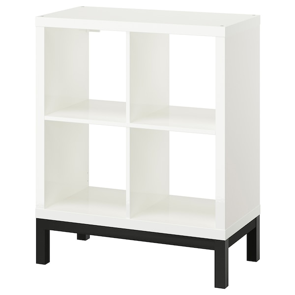 IKEA KALLAX shelving unit with underframe, high-gloss/white/black, 30 3/8x37 in , IKEA Sale | 72461GIXP