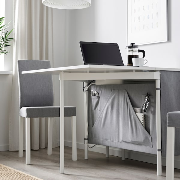 IKEA KALLHÄLL gateleg table with storage, white/light gray, 13/35/57 1/8x38 5/8 in , IKEA Sale | 41965IEXM