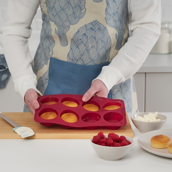 IKEA KANTNÅL muffin mold, dark red, 7x11 ¾ in , IKEA Sale | 16579QEDN