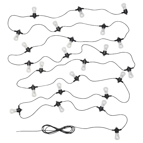 IKEA KASTTÅG LED string light with 24 lights, black/outdoor , IKEA Sale | 70138WIBA