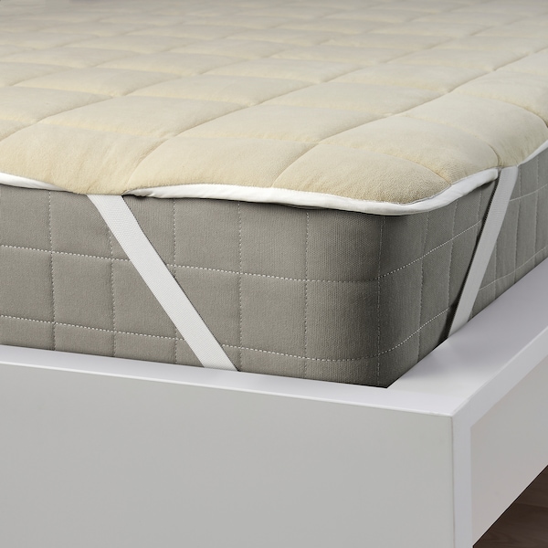 IKEA KEJSAROLVON mattress protector, beige/blue, King , IKEA Sale | 98617BEQL