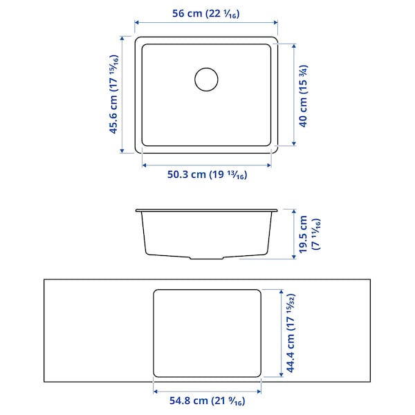 IKEA KILSVIKEN sink, black quartz composite, 22x18 1/8 in , IKEA Sale | 86297EHUG