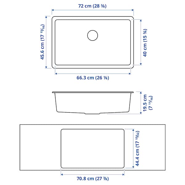 IKEA KILSVIKEN sink, black quartz composite, 28 3/8x18 1/8 in , IKEA Sale | 36951KEHI