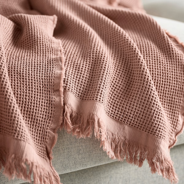 IKEA KLOTSTARR throw, pale pink, 51x67 in , IKEA Sale | 40896OJRX