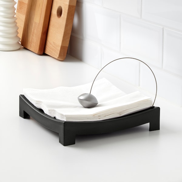 IKEA KNYCK napkin holder, black , IKEA Sale | 48593XFHS