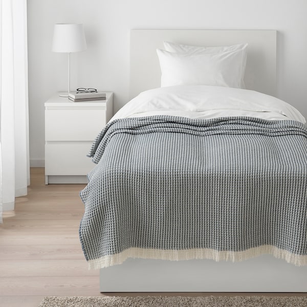 IKEA KOHORNSMAL throw, light blue/off-white, 51x67 in , IKEA Sale | 53971YLUX