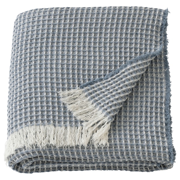 IKEA KOHORNSMAL throw, light blue/off-white, 51x67 in , IKEA Sale | 53971YLUX