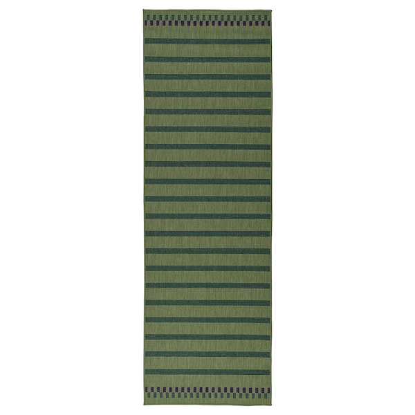 IKEA KORSNING rug flatwoven, in/outdoor, green purple/stripe, 2\'7 inx8\'2 in , IKEA Sale | 64193BIKN