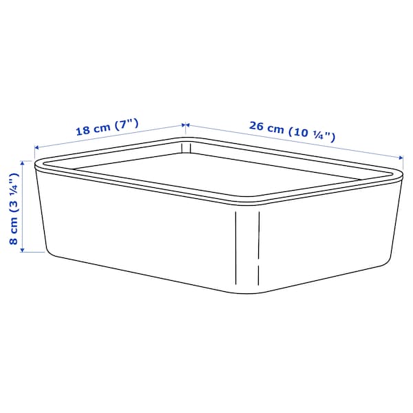 IKEA KUGGIS box with lid, transparent black, 7x10 ¼x3 ¼ in , IKEA Sale | 35809ZDPR