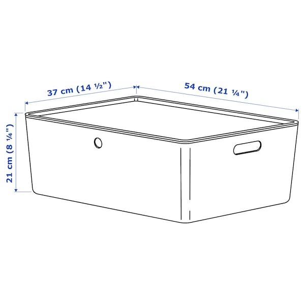 IKEA KUGGIS box with lid, transparent black, 14 ½x21 ¼x8 ¼ in , IKEA Sale | 25904WDVQ