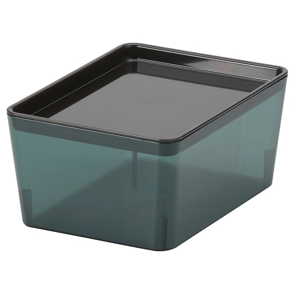 IKEA KUGGIS box with lid, transparent black, 5x7x3 ¼ in , IKEA Sale | 91573LVWR