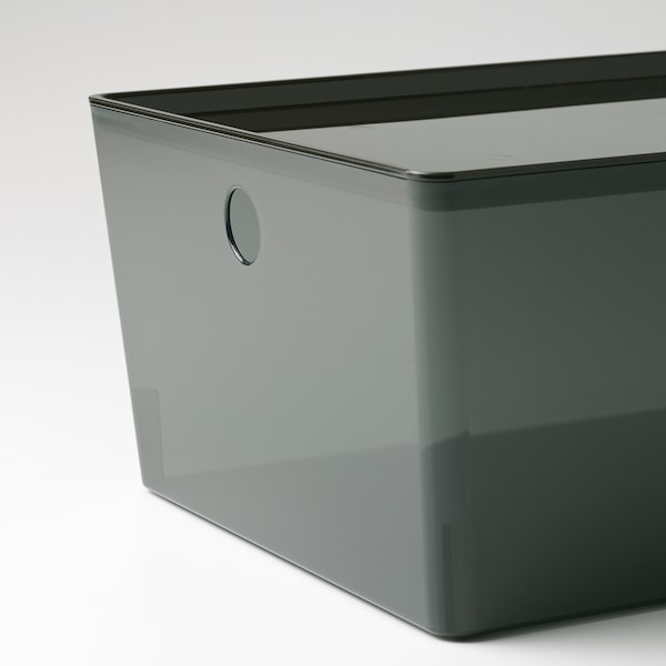 IKEA KUGGIS box with lid, transparent black, 10 ¼x13 ¾x6 in , IKEA Sale | 08152SXAP