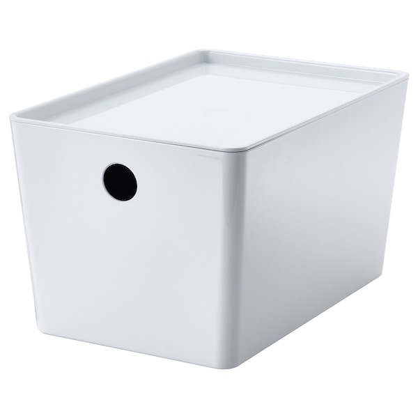 IKEA KUGGIS box with lid, white, 7x10 ¼x6 in , IKEA Sale | 27508MROK