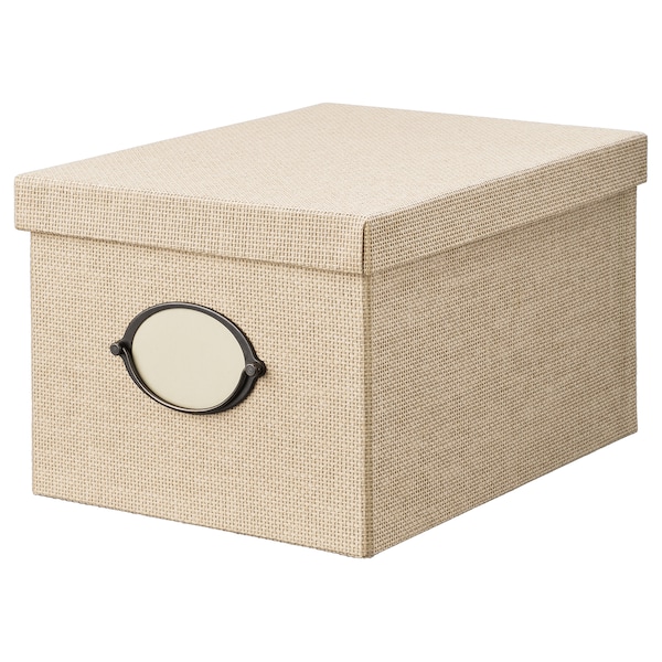 IKEA KVARNVIK Storage box with lid, beige, Length: 13 ¾ in. Learn more! , IKEA Sale | 07198YDEL