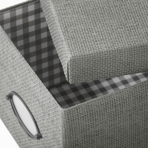 IKEA KVARNVIK storage box with lid, gray, 7x9 ¾x6 in , IKEA Sale | 68750MWDQ