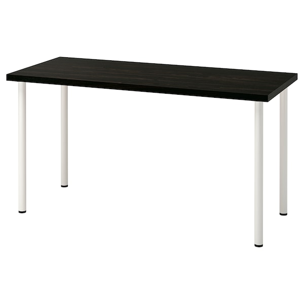 IKEA LAGKAPTEN / ADILS desk, black-brown/white, 55 1/8x23 5/8 in , IKEA Sale | 48103CUTY