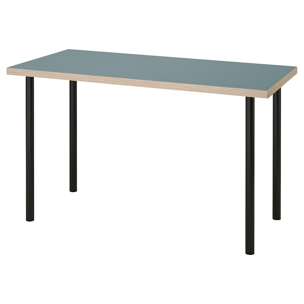 IKEA LAGKAPTEN / ADILS desk, gray-turquoise/black, 47 1/4x23 5/8 in , IKEA Sale | 49876FPSZ