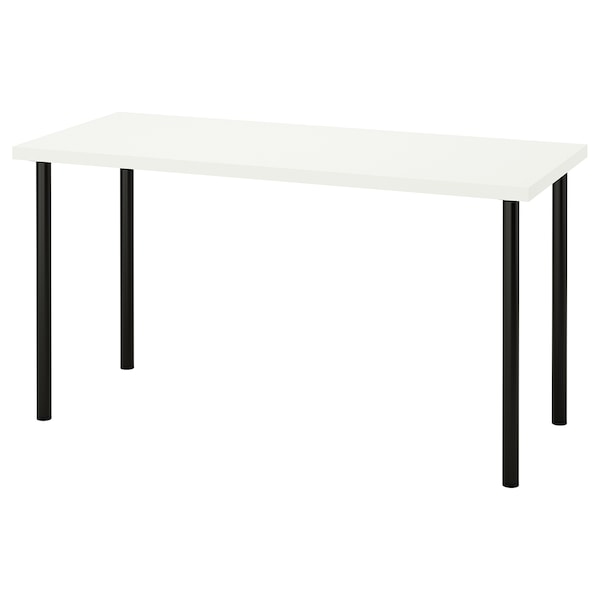 IKEA LAGKAPTEN / ADILS desk, white/black, 55 1/8x23 5/8 in , IKEA Sale | 91364CHFN