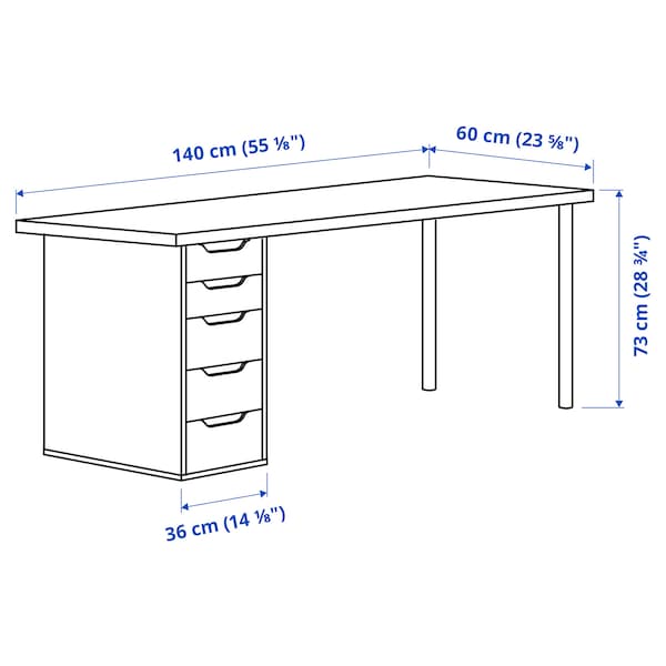 IKEA LAGKAPTEN / ALEX desk, black-brown, 55 1/8x23 5/8 in , IKEA Sale | 05613HZJK