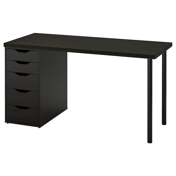 IKEA LAGKAPTEN / ALEX desk, black-brown, 55 1/8x23 5/8 in , IKEA Sale | 05613HZJK