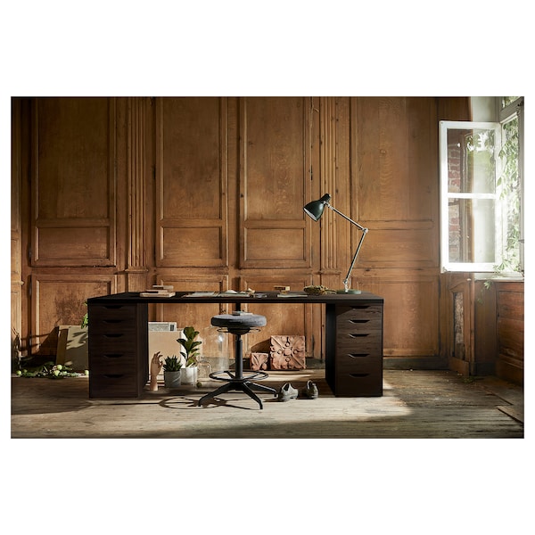 IKEA LAGKAPTEN / ALEX desk, black-brown/black, 78 3/4x23 5/8 in , IKEA Sale | 97134TAKW