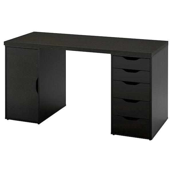 IKEA LAGKAPTEN / ALEX desk, black-brown/black, 55 1/8x23 5/8 in , IKEA Sale | 32054HXRM