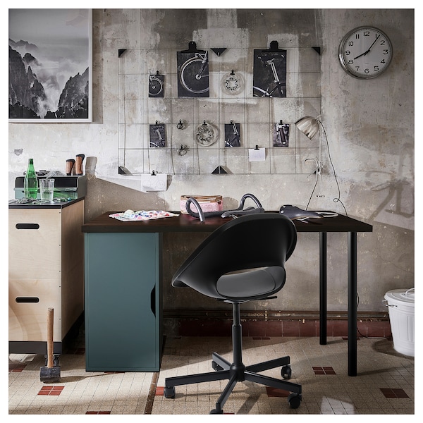 IKEA LAGKAPTEN / ALEX desk, black-brown/gray-turquoise, 55 1/8x23 5/8 in , IKEA Sale | 16724XHYP