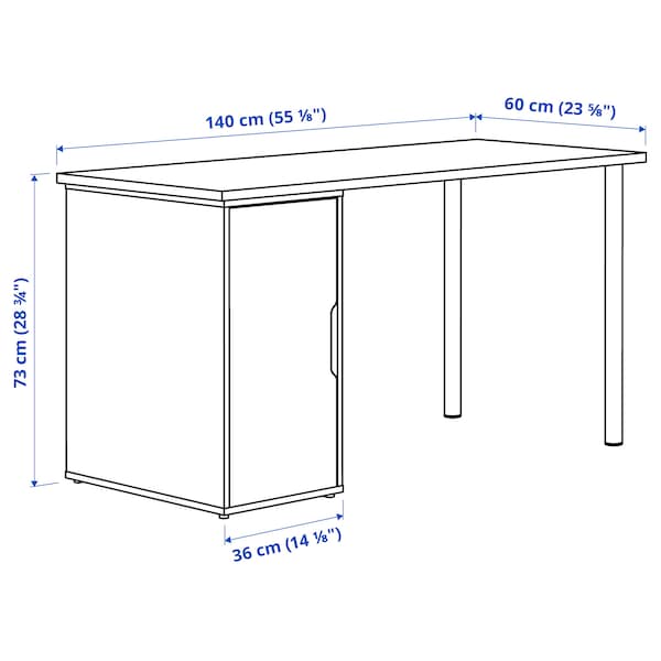 IKEA LAGKAPTEN / ALEX desk, black-brown/white, 55 1/8x23 5/8 in , IKEA Sale | 92643QMIW