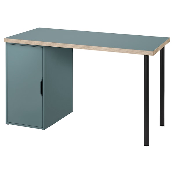 IKEA LAGKAPTEN / ALEX desk, gray-turquoise/black, 47 1/4x23 5/8 in , IKEA Sale | 18074WGLU