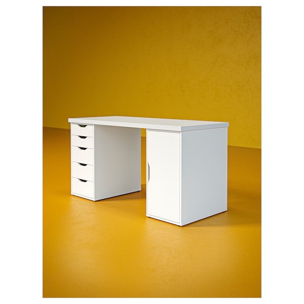 IKEA LAGKAPTEN / ALEX desk, white, 55 1/8x23 5/8 in , IKEA Sale | 19670ADHU