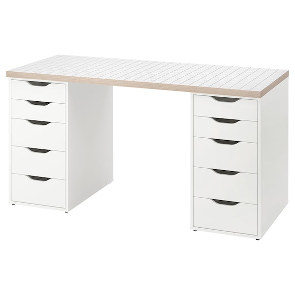 IKEA LAGKAPTEN / ALEX desk, white anthracite/white, 55 1/8x23 5/8 in , IKEA Sale | 36870UFHS