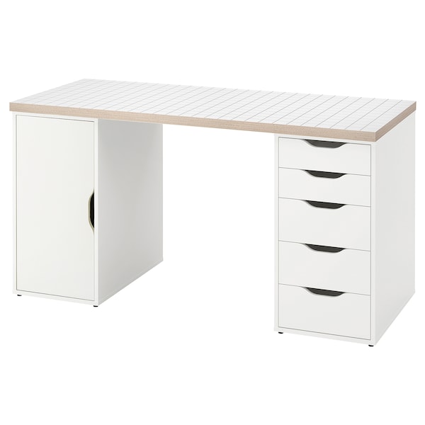 IKEA LAGKAPTEN / ALEX desk, white/anthracite, 55 1/8x23 5/8 in , IKEA Sale | 53617UEHX