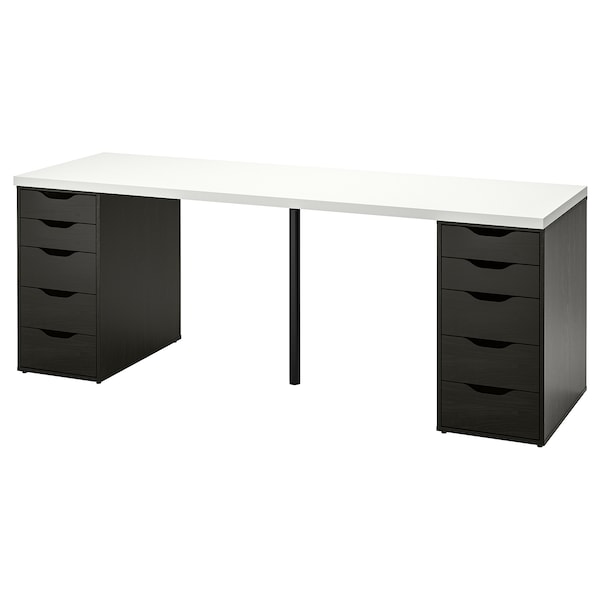 IKEA LAGKAPTEN / ALEX desk, white/black-brown, 78 3/4x23 5/8 in , IKEA Sale | 84209NDWZ