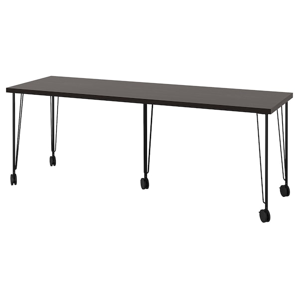 IKEA LAGKAPTEN / KRILLE desk, black-brown/black, 78 3/4x23 5/8 in , IKEA Sale | 68347HTLE