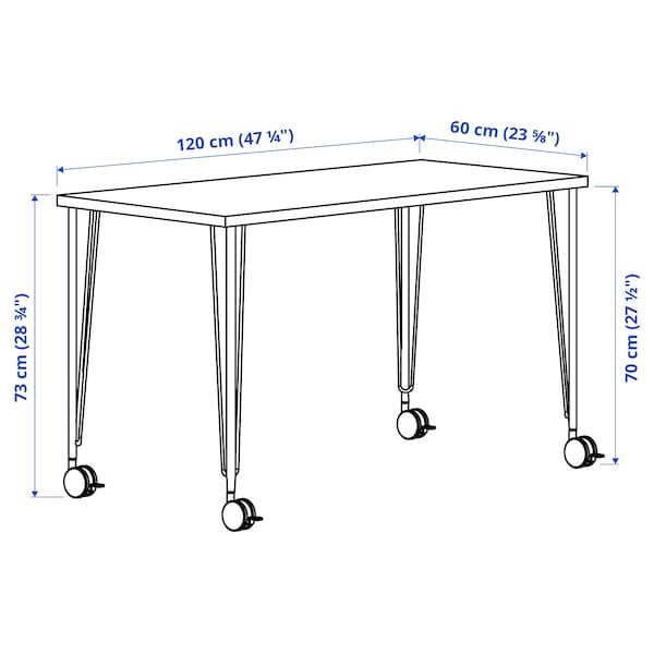 IKEA LAGKAPTEN / KRILLE desk, black-brown/black, 47 1/4x23 5/8 in , IKEA Sale | 18593IUBV