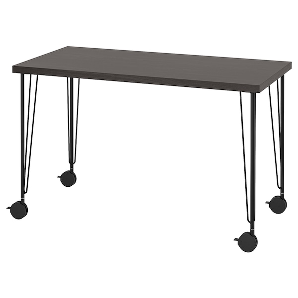 IKEA LAGKAPTEN / KRILLE desk, black-brown/black, 47 1/4x23 5/8 in , IKEA Sale | 18593IUBV