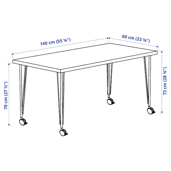 IKEA LAGKAPTEN / KRILLE desk, black-brown/white, 55 1/8x23 5/8 in , IKEA Sale | 39108RJUN