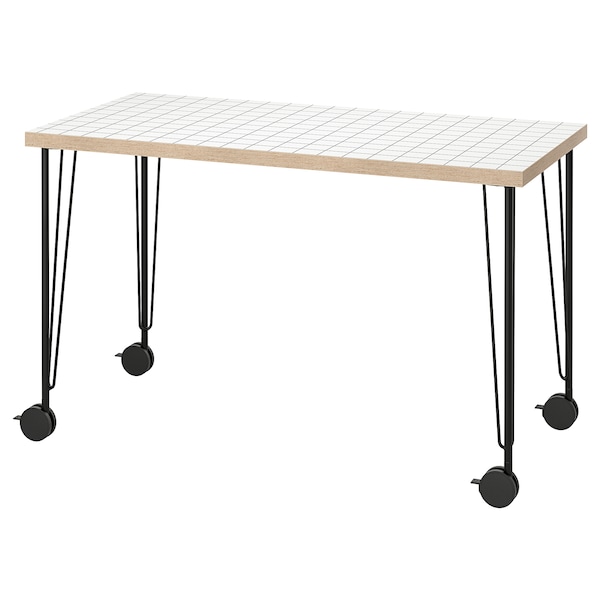 IKEA LAGKAPTEN / KRILLE desk, white anthracite/black, 47 1/4x23 5/8 in , IKEA Sale | 36752AZDI