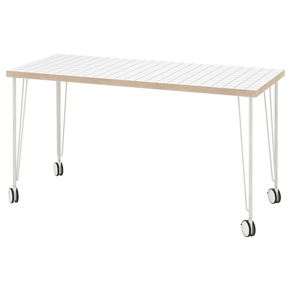 IKEA LAGKAPTEN / KRILLE desk, white anthracite/white, 55 1/8x23 5/8 in , IKEA Sale | 51248WMGO