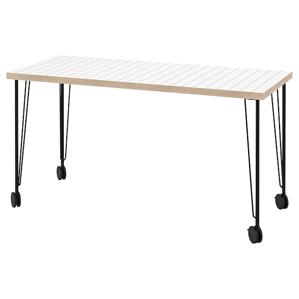 IKEA LAGKAPTEN / KRILLE desk, white anthracite/black, 55 1/8x23 5/8 in , IKEA Sale | 09765TWRB