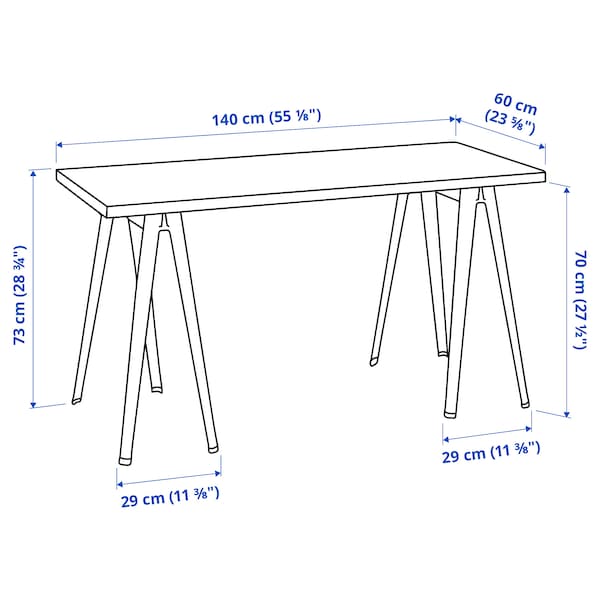 IKEA LAGKAPTEN / NÄRSPEL desk, white anthracite/dark gray, 55 1/8x23 5/8 in , IKEA Sale | 24138OTSD