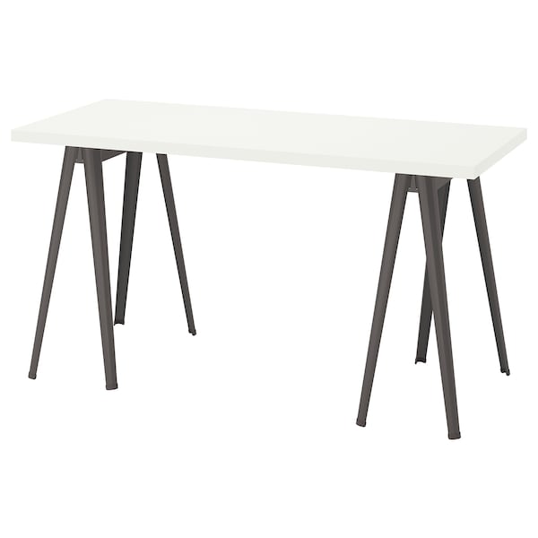 IKEA LAGKAPTEN / NÄRSPEL desk, white/dark gray, 55 1/8x23 5/8 in , IKEA Sale | 20648QBJS