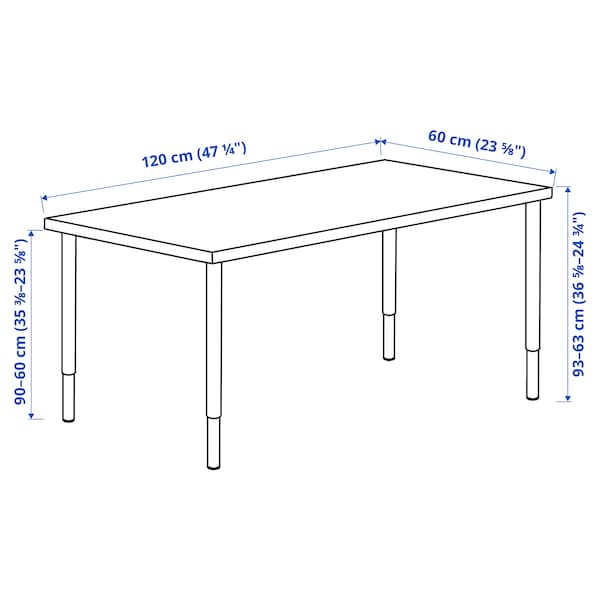 IKEA LAGKAPTEN / OLOV desk, black-brown/black, 47 1/4x23 5/8 in , IKEA Sale | 61580TDFP