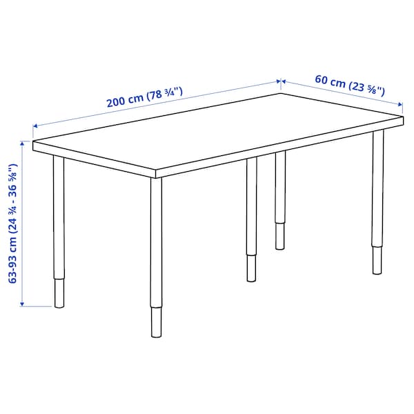 IKEA LAGKAPTEN / OLOV desk, white, 78 3/4x23 5/8 in , IKEA Sale | 10369XRKY