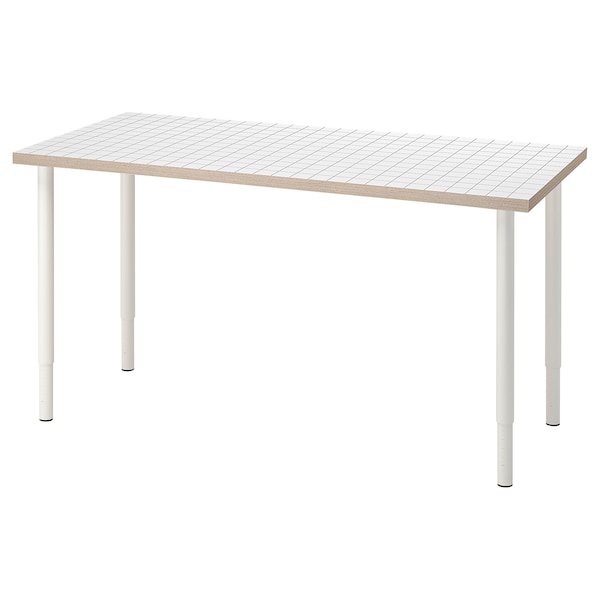 IKEA LAGKAPTEN / OLOV desk, white anthracite/white, 55 1/8x23 5/8 in , IKEA Sale | 39850YVAD