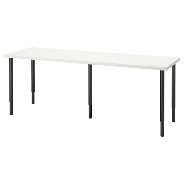 IKEA LAGKAPTEN / OLOV desk, white/black, 78 3/4x23 5/8 in , IKEA Sale | 84630GUJI