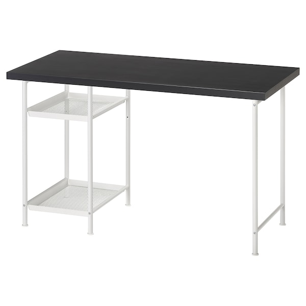 IKEA LAGKAPTEN / SPÄND desk, black-brown/white, 47 1/4x23 5/8 in , IKEA Sale | 54028KTWA