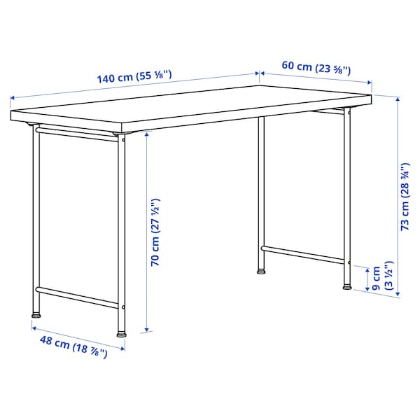 IKEA LAGKAPTEN / SPÄND desk, black-brown/white, 55 1/8x23 5/8 in , IKEA Sale | 24586AUWG